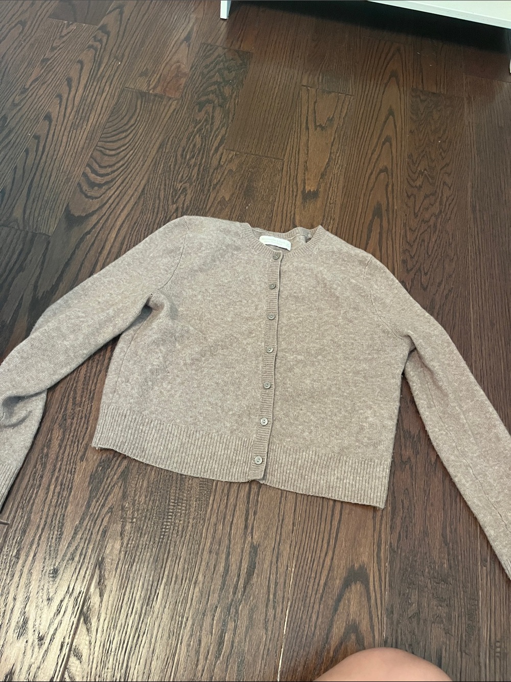 Abercrombie Neutral Button-Front Merino Wool Women's Cardigan Sweater